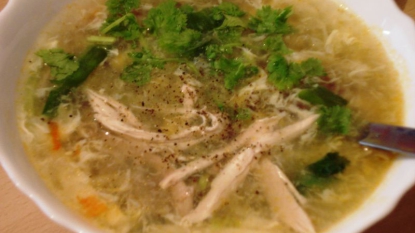 Soupe au crabe et aux asperges