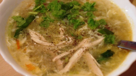 Soupe au crabe et aux asperges