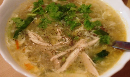 Soupe au crabe et aux asperges