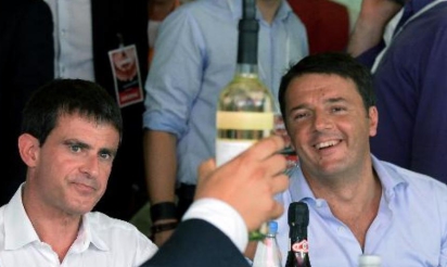 A une gauche divisée en France, Valls oppose unité avec Renzi et menace du FN