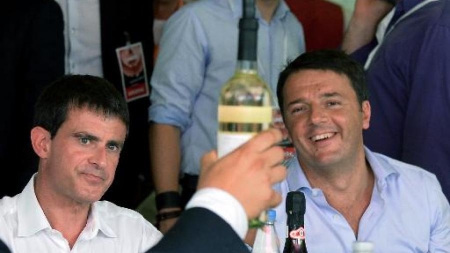 A une gauche divisée en France, Valls oppose unité avec Renzi et menace du FN