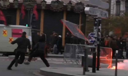 Une manifestation contre la tenue du congrès du Front national à Lyon interrompue par des violences