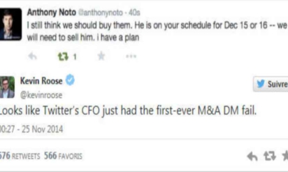 Un dirigeant de Twitter publie par erreur un tweet sur un projet d’acquisition