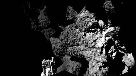 Philae est sur une pente inclinée de la comète selon les photos envoyées à Rosetta