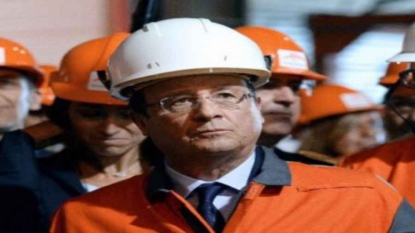 Hollande évite les manifestants à son arrivée à Florange