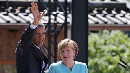 Dans les Alpes bavaroises, Barack et Angela affichent leur entente