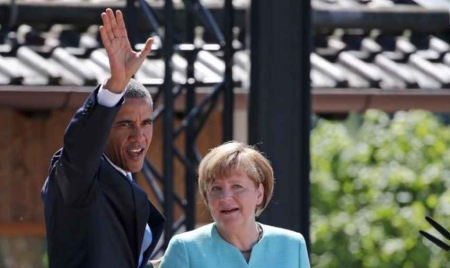Dans les Alpes bavaroises, Barack et Angela affichent leur entente